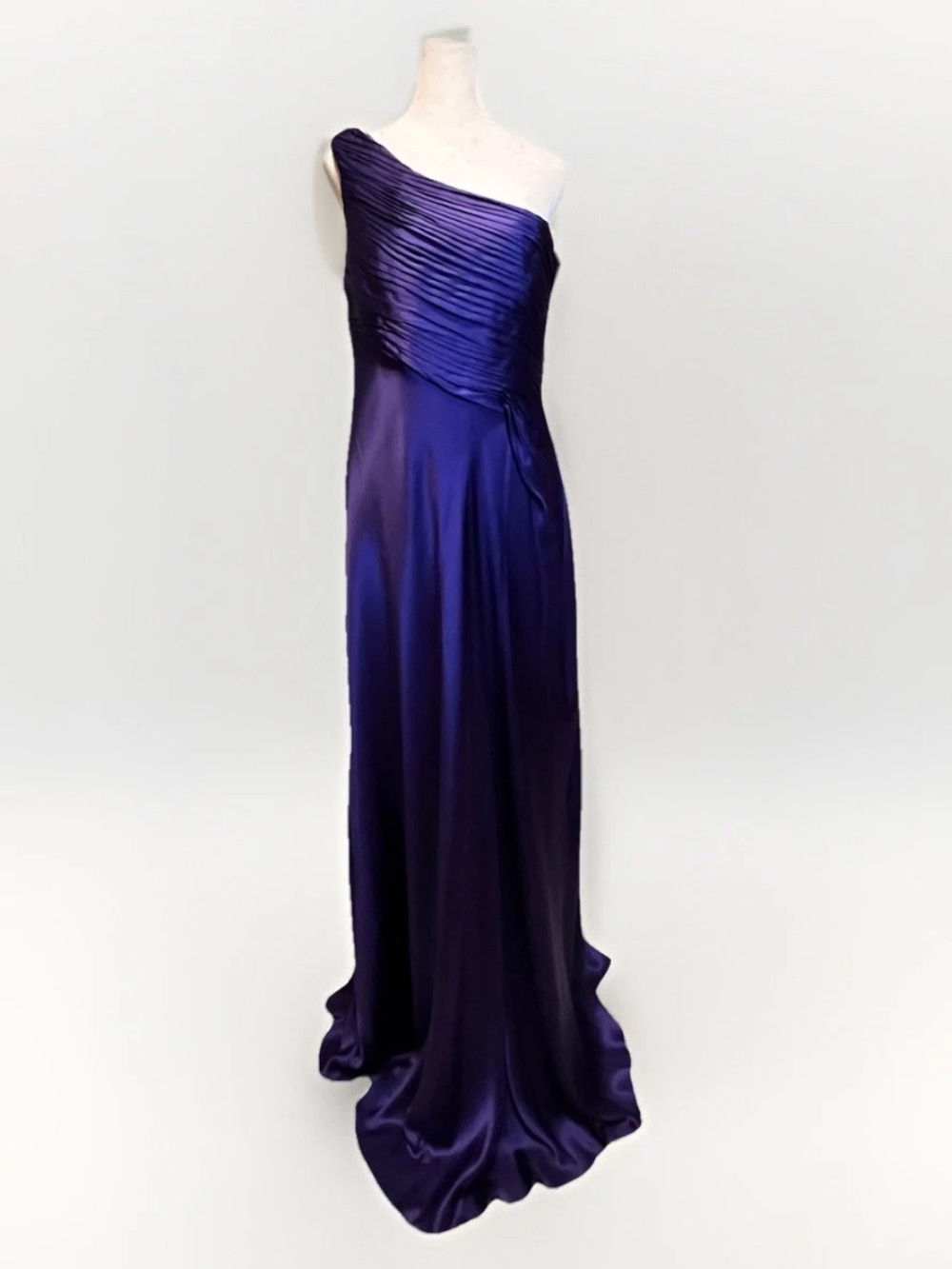 Laundry By Shelli Segal Silk One-Shoulder Maxi Evening Dress